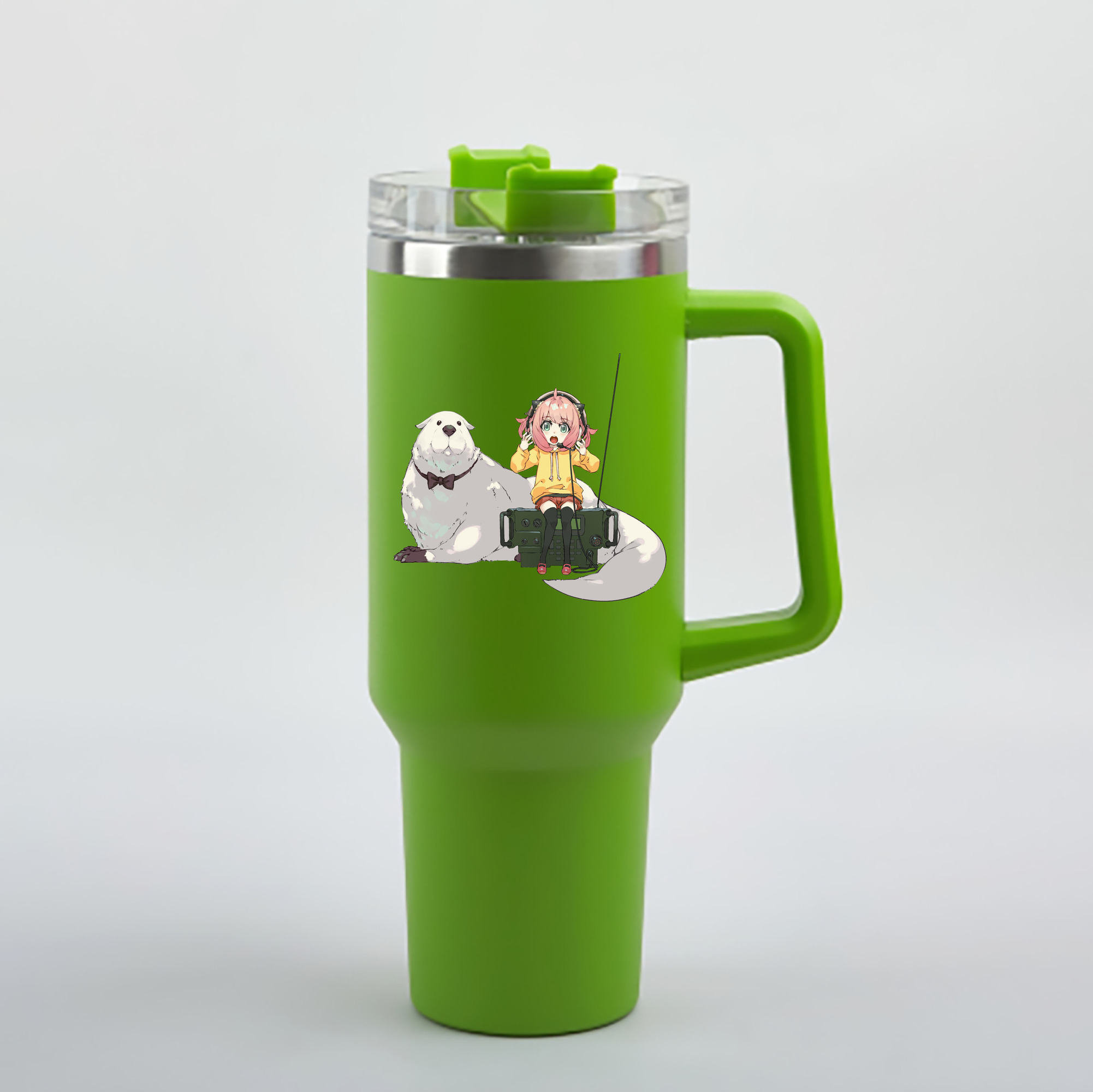 （画像用） SPY×FAMILY间谍家家酒 1200mL車用タンブラー - クリスタルステッカー（プラスチックストロー付き）